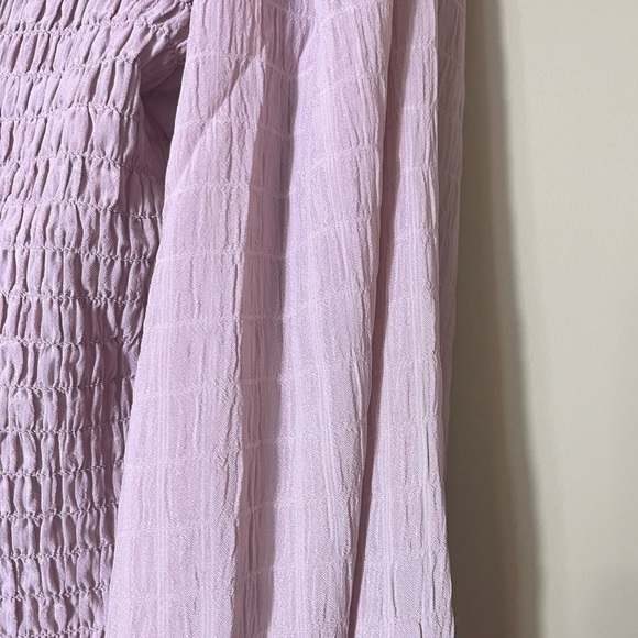 HYFVE Forever 21 Smocked Peasant Blouse Medium Pink Cottagecore Romantic - Picture 4 of 10